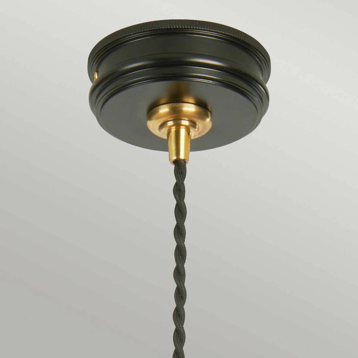 Elstead Douille 1 Light Black & Polished Brass Ceiling Pendant
