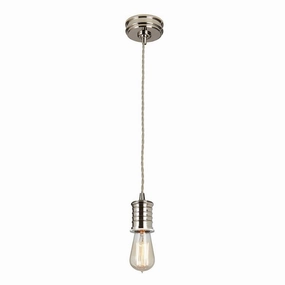 Elstead Douille 1 Light Polished Nickel Ceiling Pendant Light soft glow ceiling light
