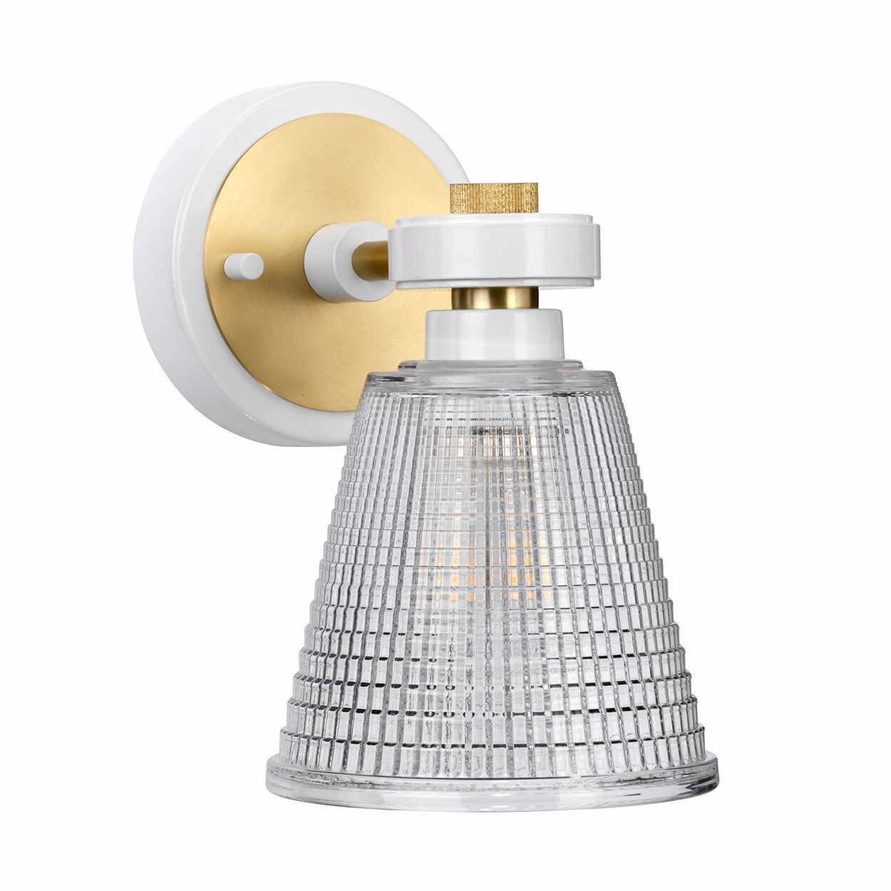 Elstead Gunnislake White Aged Brass Bathroom Wall Light