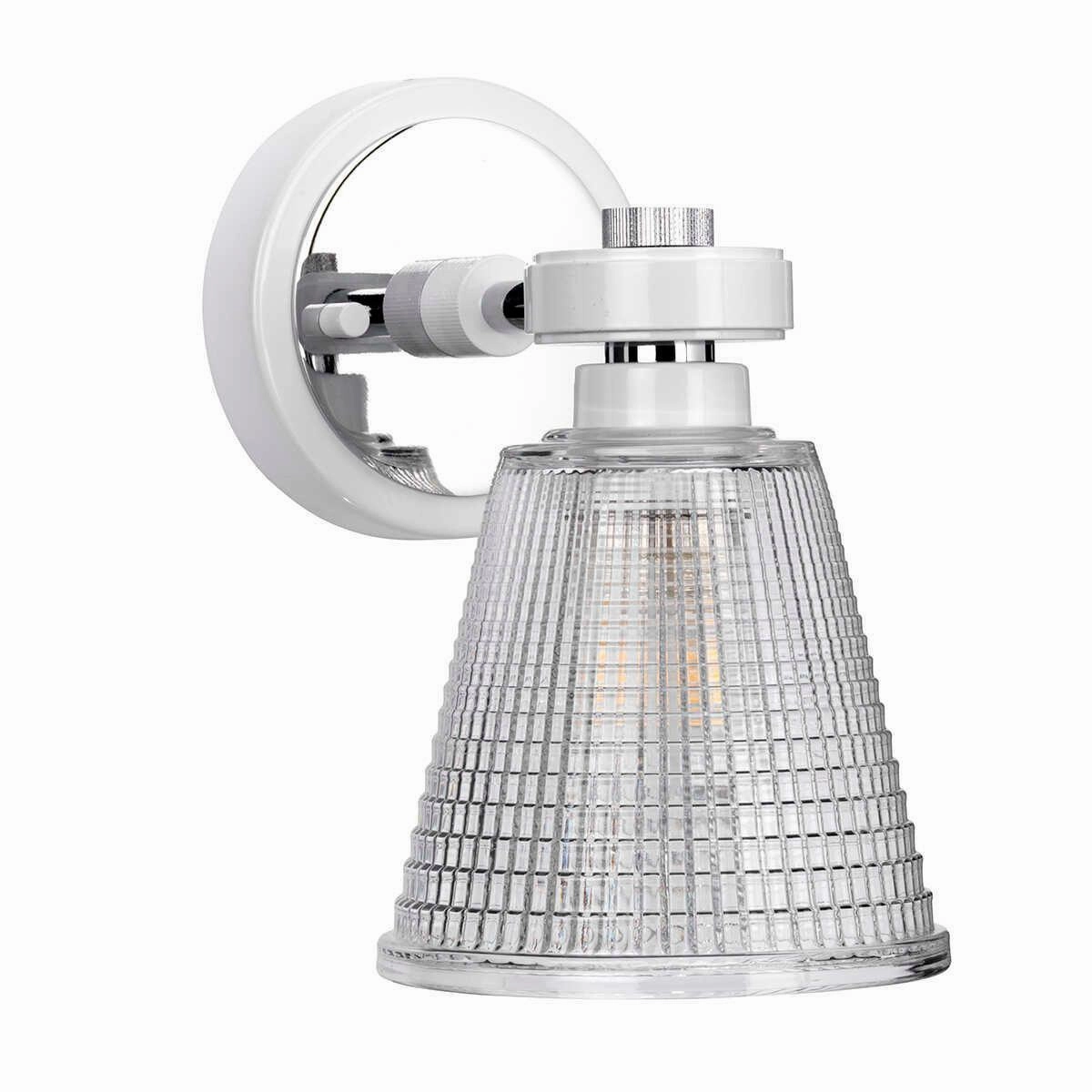 Elstead Gunnislake White Polished Chrome Bathroom Wall Light