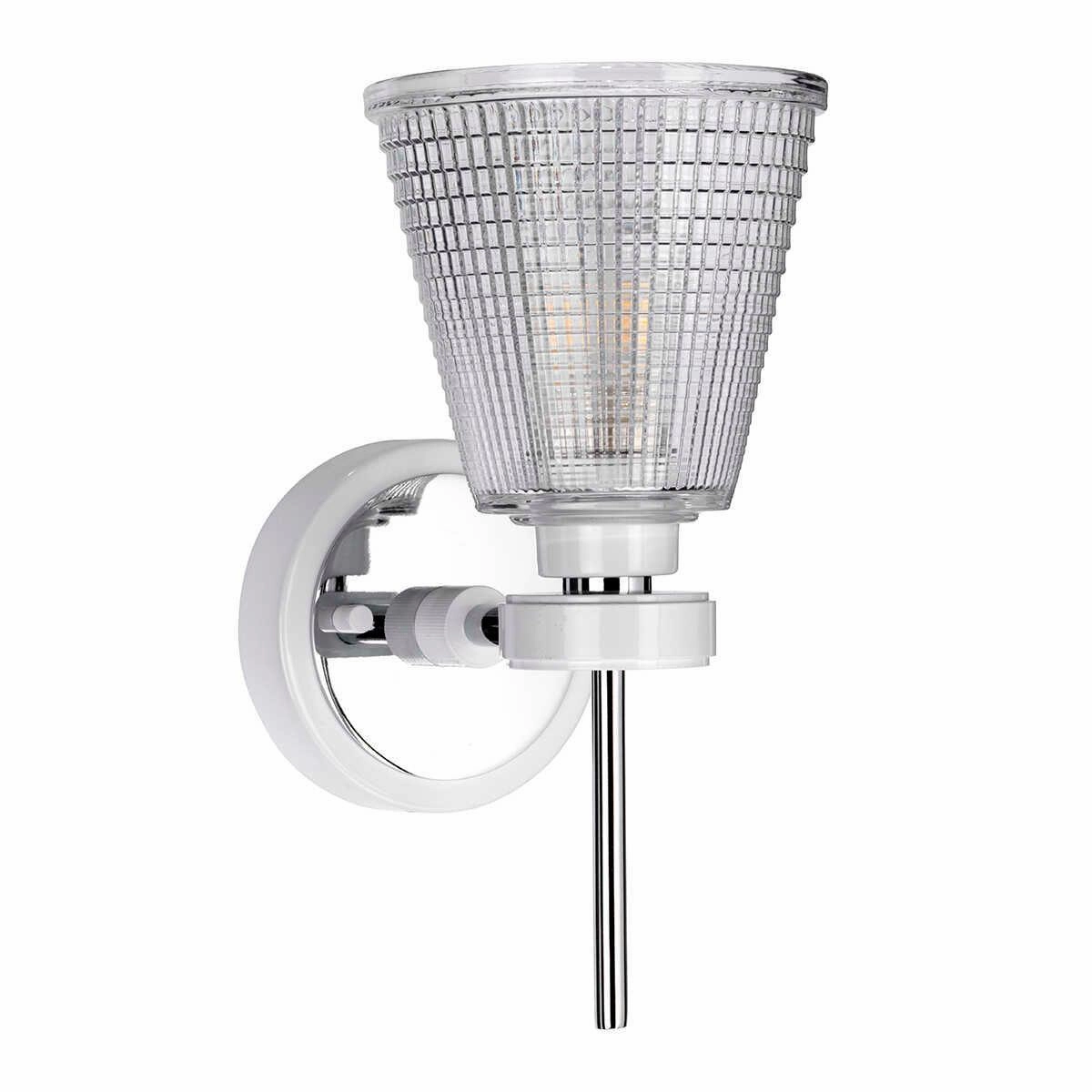 Elstead Gunnislake White Polished Chrome Bathroom Wall Light