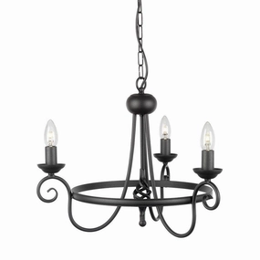 Elstead Harlech Black 3 Light Chandelier ambient ceiling fixture