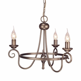 Elstead Harlech Dark Bronze 3 Light Chandelier ambient ceiling fixture