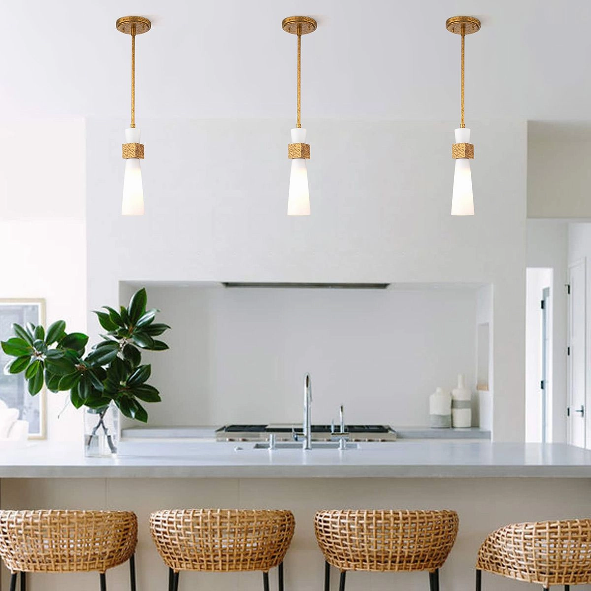 Elstead Kristy 1 Light Mini Gold Pendant Light sleek LED ceiling lamp