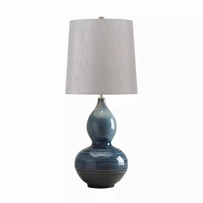 Elstead Lapis Blue Gourd Ceramic Table Lamp energy-saving LED light