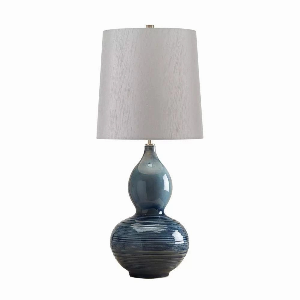 Elstead Lapis Blue Gourd Ceramic Table Lamp energy-saving LED light