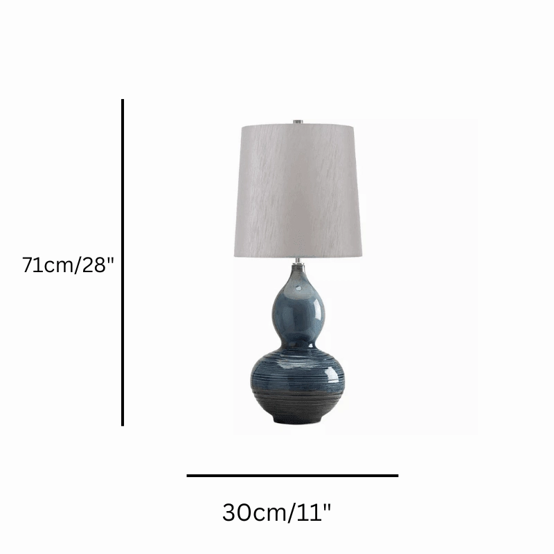 Elstead Lapis Blue Gourd Ceramic Table Lamp Damaged Box