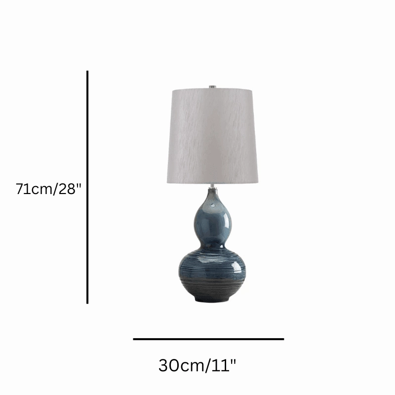 Elstead Lapis Blue Gourd Ceramic Table Lamp