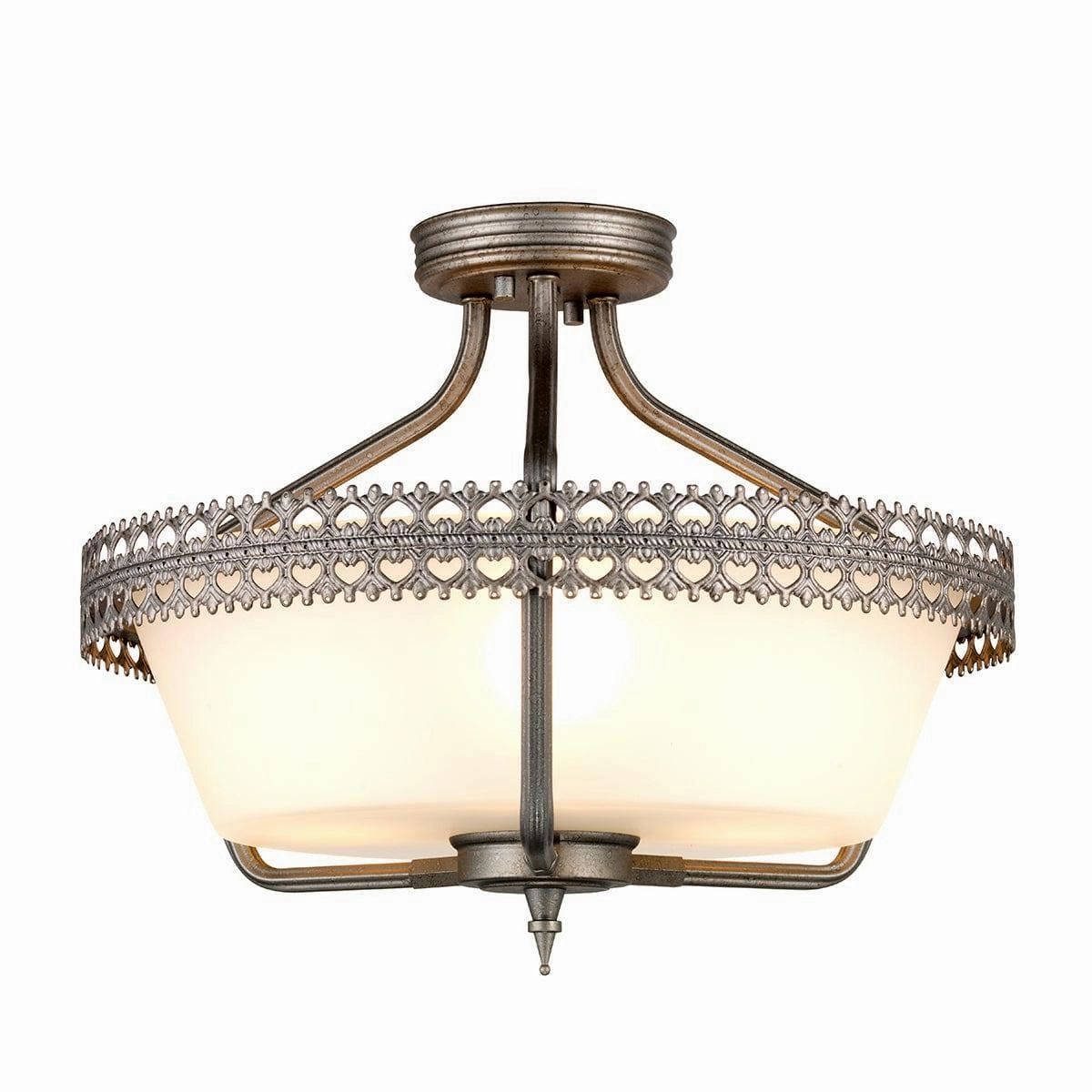 Elstead Lighting Crown 3 Light Semi-Flush Pendant ambient ceiling fixture