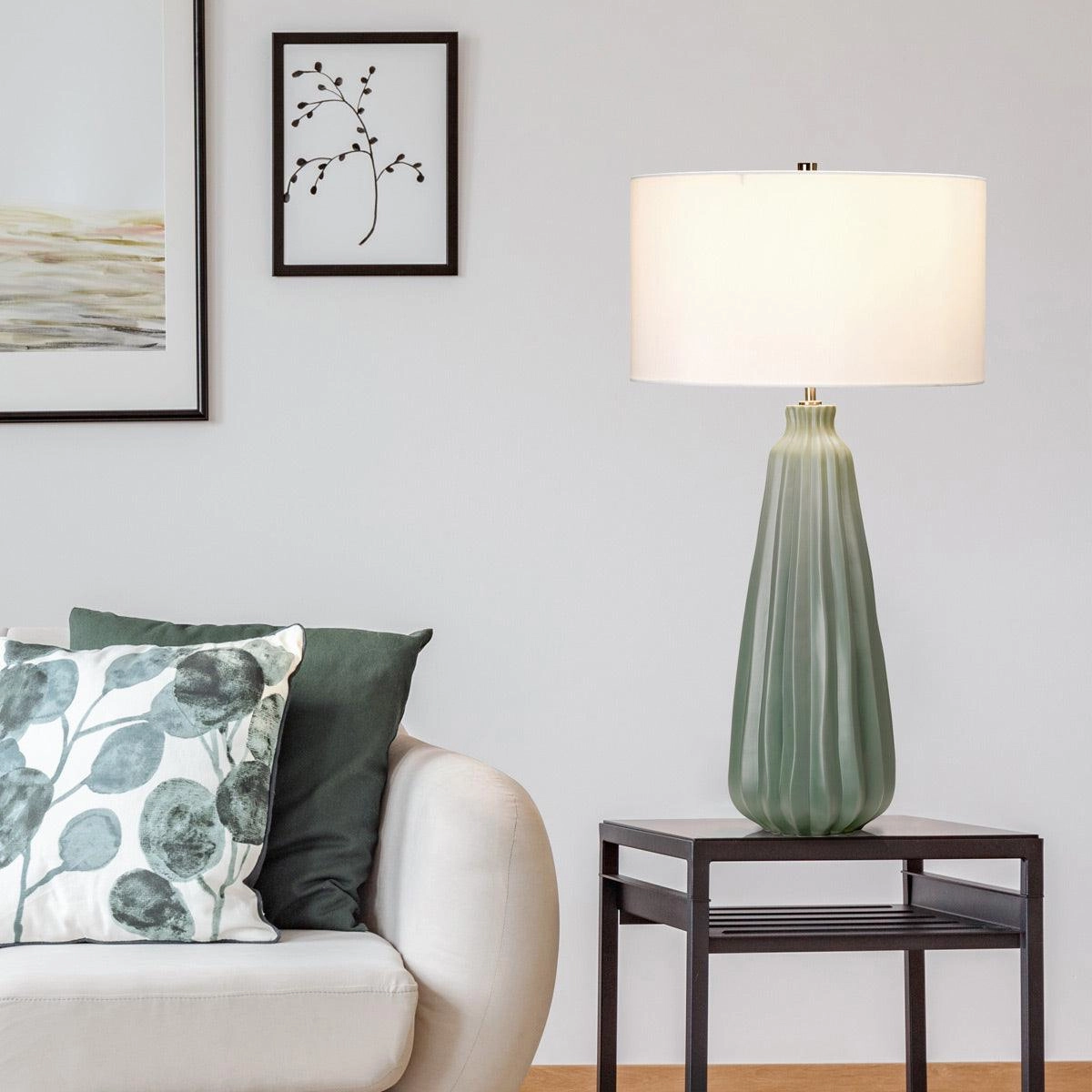 Elstead Lighting Kew Sage Green Ceramic Table Lamp - Ceramic