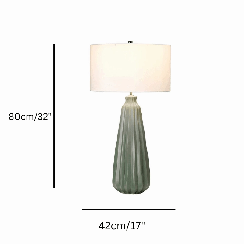 Elstead Lighting Kew Sage Green Ceramic Table Lamp - Ceramic