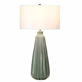 Elstead Lighting Kew Sage Green Ceramic Table Lamp - Ceramic energy-saving LED light
