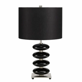 Elstead Lighting Onyx Black Ceramic Table Lamp energy-saving LED light