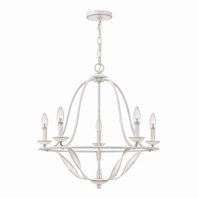 Elstead Lighting Quoizel Bradbury 5 Light White Chandelier soft glow ceiling light