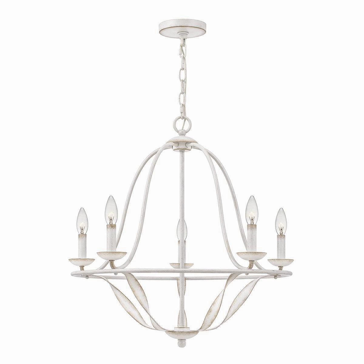 Elstead Lighting Quoizel Bradbury 5 Light White Chandelier soft glow ceiling light