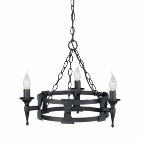 Elstead Lighting Saxon 3 Light Black Chandelier white ceiling lamp