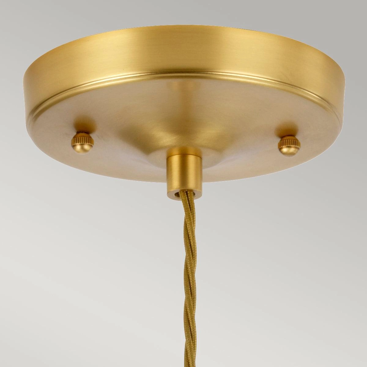 Elstead Lighting Tiber 1 Light Brass Pendant - Glass Shade