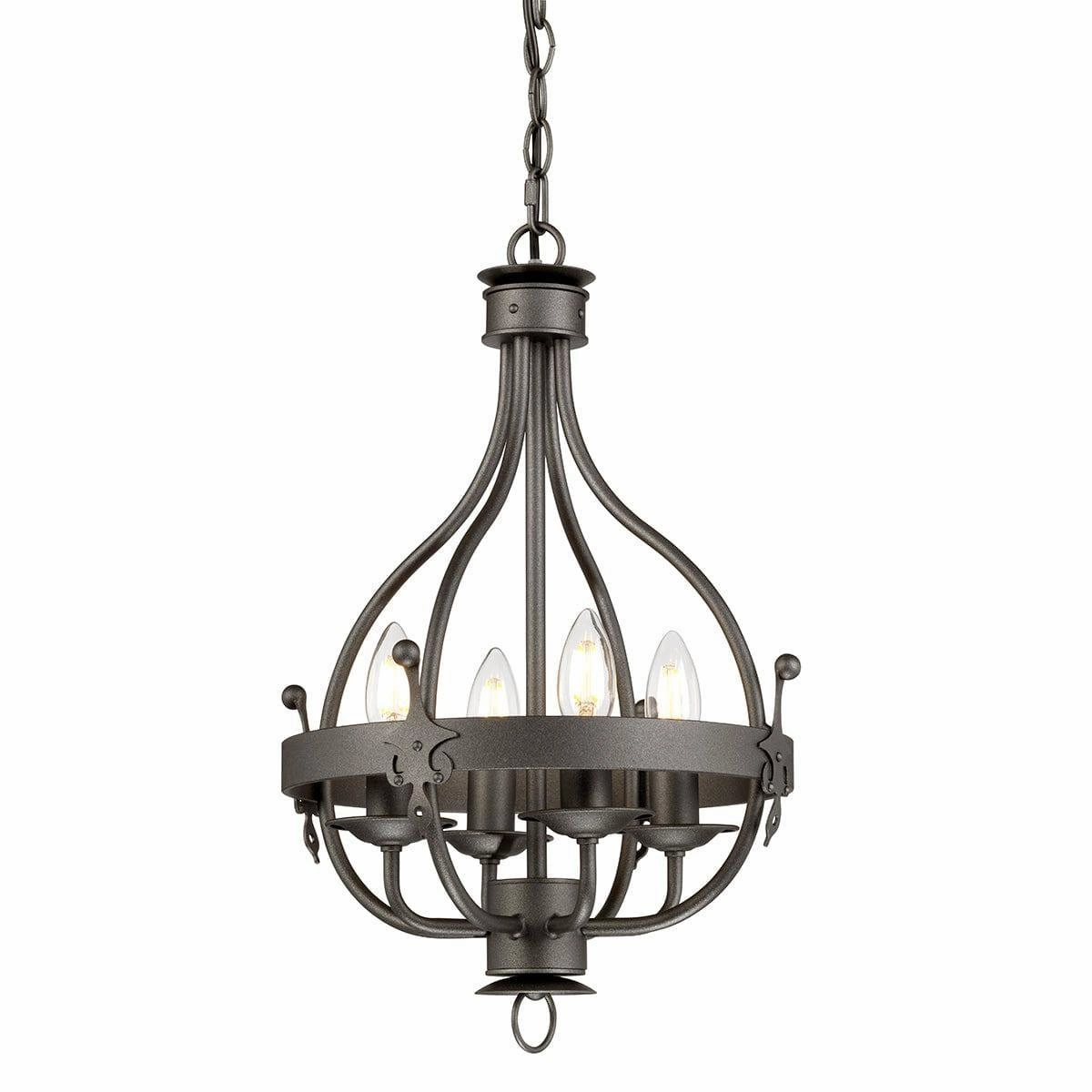 Elstead Lighting Windsor 4 Light Pendant - Graphite white ceiling lamp