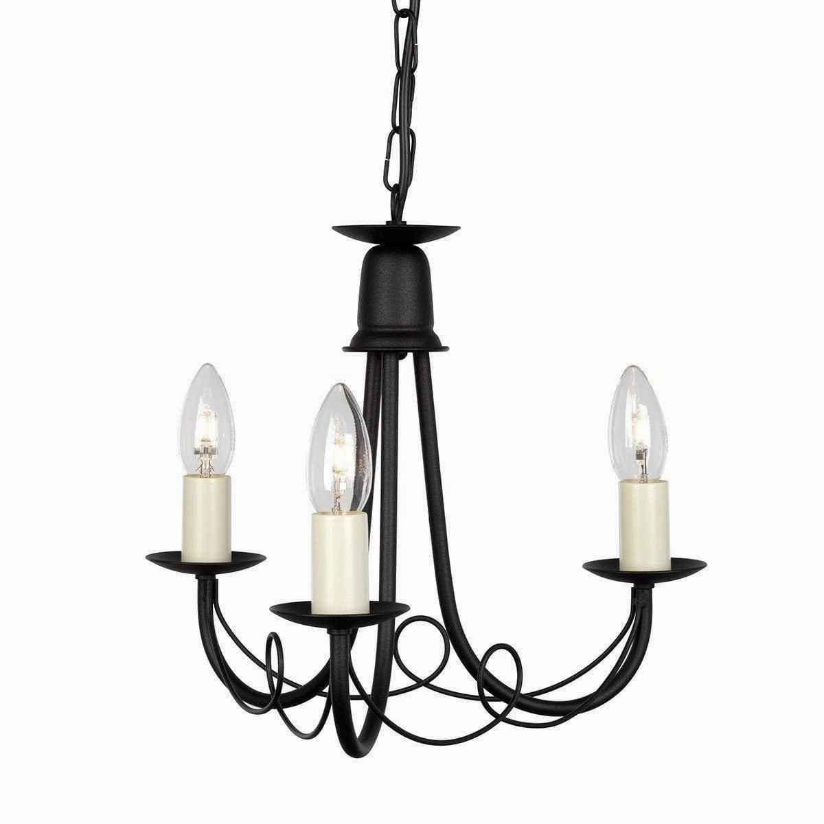 Elstead Minster Black 3 Light Chandelier Ceiling Light ambient ceiling fixture