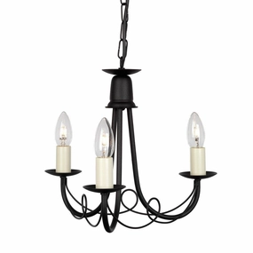 Elstead Minster Black 3 Light Chandelier Ceiling Light white ceiling lamp