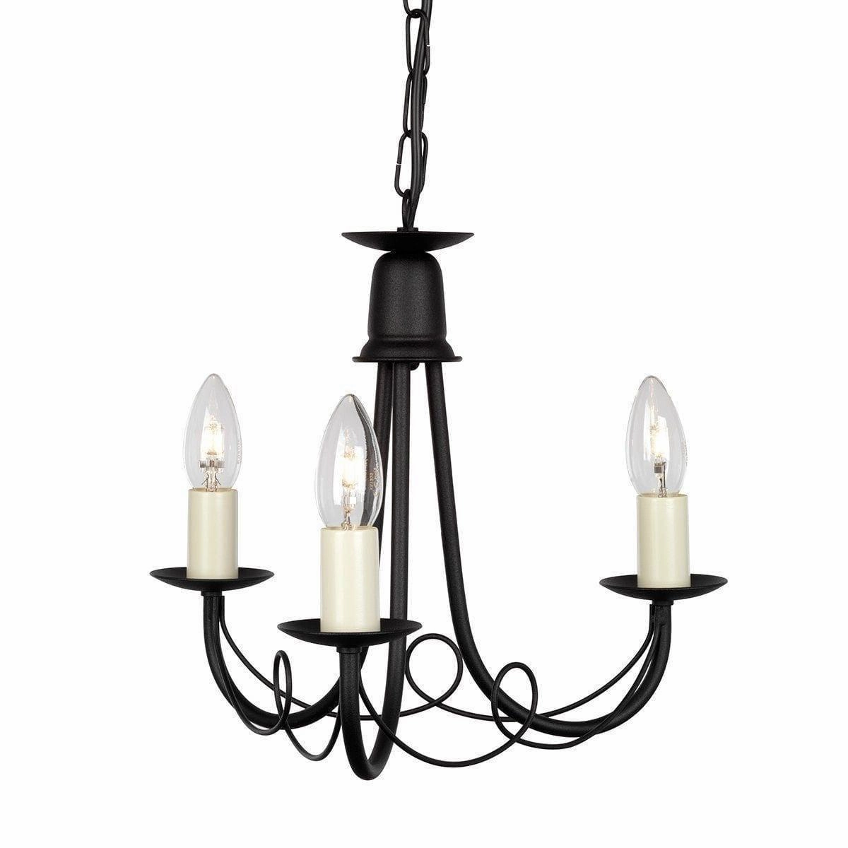 Elstead Minster Black 3 Light Chandelier Ceiling Light white ceiling lamp