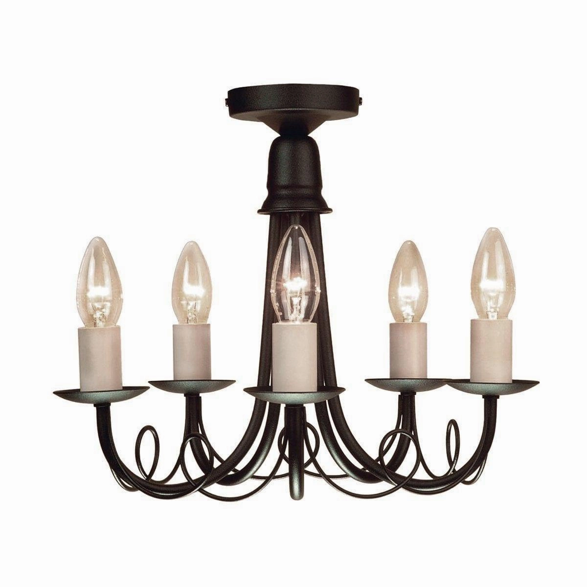Elstead Minster Black 5 Light Chandelier Ceiling Light ambient ceiling fixture