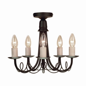 Elstead Minster Black 5 Light Chandelier Ceiling Light ambient ceiling fixture
