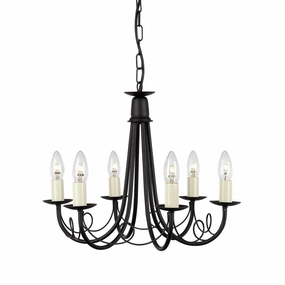 Elstead Minster Black 6 Light Chandelier Ceiling Light ambient ceiling fixture