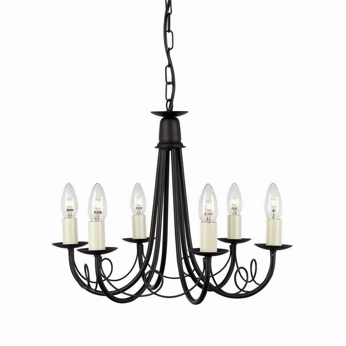 Elstead Minster Black 6 Light Chandelier Ceiling Light ambient ceiling fixture