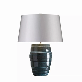 Elstead Neptune Blue Tiered Ceramic Table Lamp energy-saving LED light