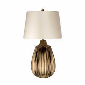 Elstead Newham 1 Light Small Ceramic Bronze Table Lamp energy-saving LED light