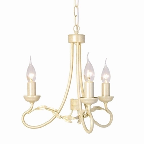 Elstead Olivia Ivory & Gold 3 Light Chandelier ambient ceiling fixture