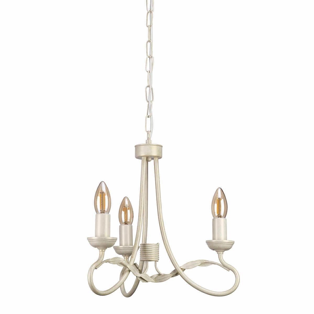 Elstead Olivia Ivory & Gold 3 Light Chandelier