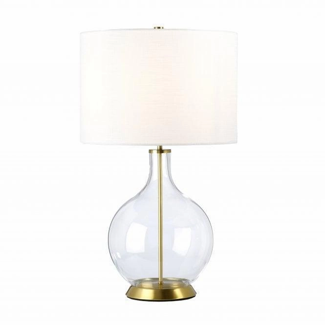 Elstead Orb 1 Brass Table Lamp With White Shade energy-saving LED light