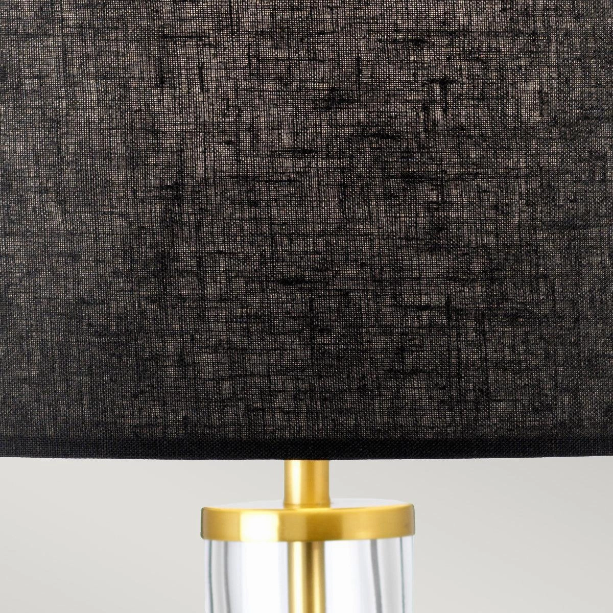 Elstead Orb 1 Light Brass Table Lamp - Black Shade