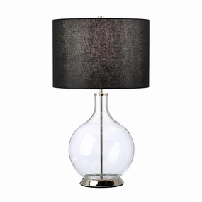 Elstead Orb 1 Nickel Light Table Lamp - Black Shade energy-saving LED light