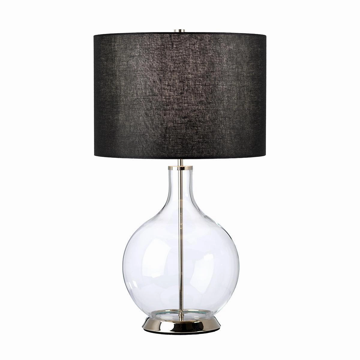 Elstead Orb 1 Nickel Light Table Lamp - Black Shade energy-saving LED light