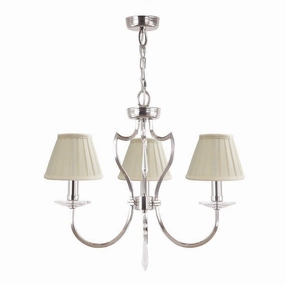 Elstead Pimlico Polished Nickel 3 Light Chandelier white ceiling lamp