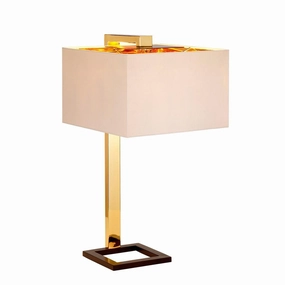 Elstead Plein 1 Light Polished Gold Table Lamp energy-saving LED light