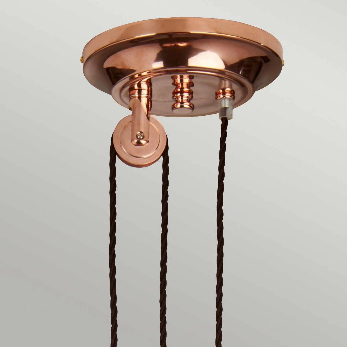 Elstead Provence 1 Light Rise and Fall Polished Copper Pendant
