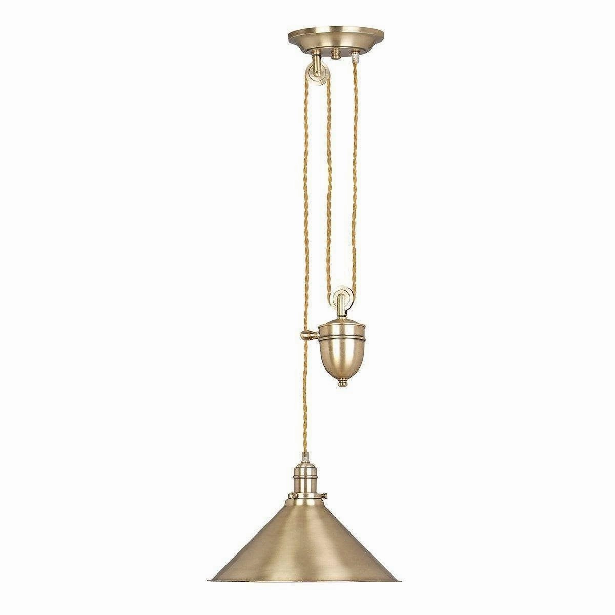 Elstead Provence Brass 1 Light Rise & Fall Ceiling Pendant ambient ceiling fixture