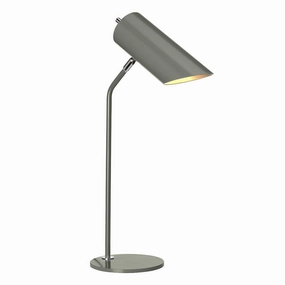 Elstead Quinto 1 Light Grey Polished Nickel Table Lamp energy-saving LED light