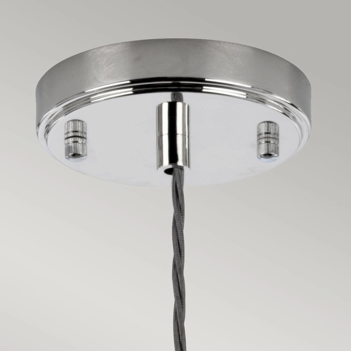 Elstead Reno 1 Light Nickel Pendant - Mouth Blown Glass