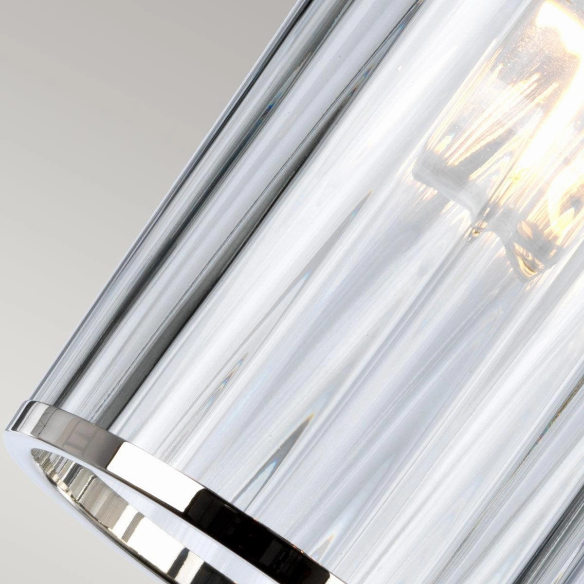 Elstead Reno 1 Light Nickel Pendant - Mouth Blown Glass