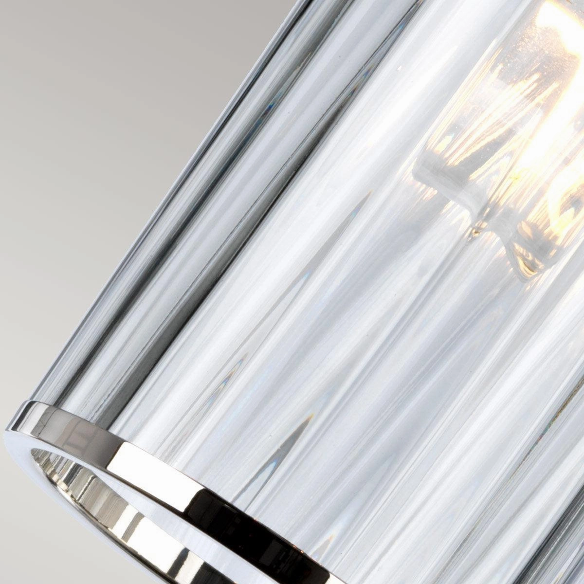 Elstead Reno 1 Light Nickel Pendant - Mouth Blown Glass