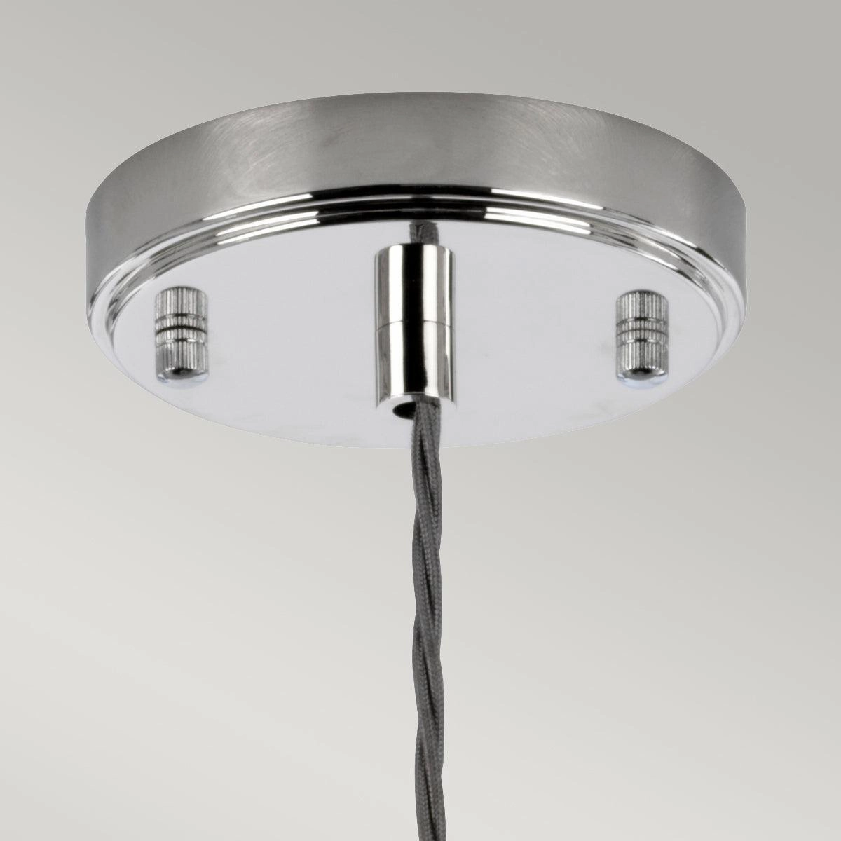 Elstead Reno 1 Light Nickel Pendant - Mouth Blown Glass