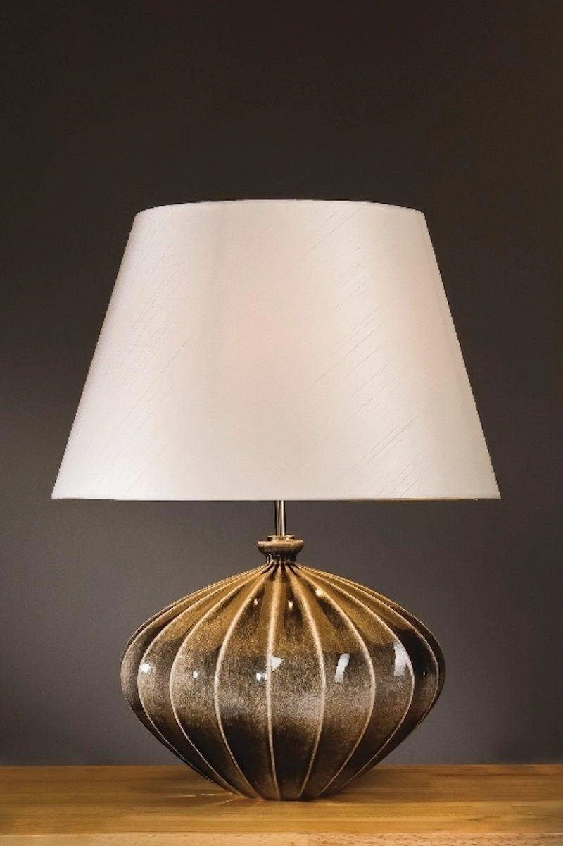 Elstead Ribbed Pumpkin Ceramic Table Lamp
