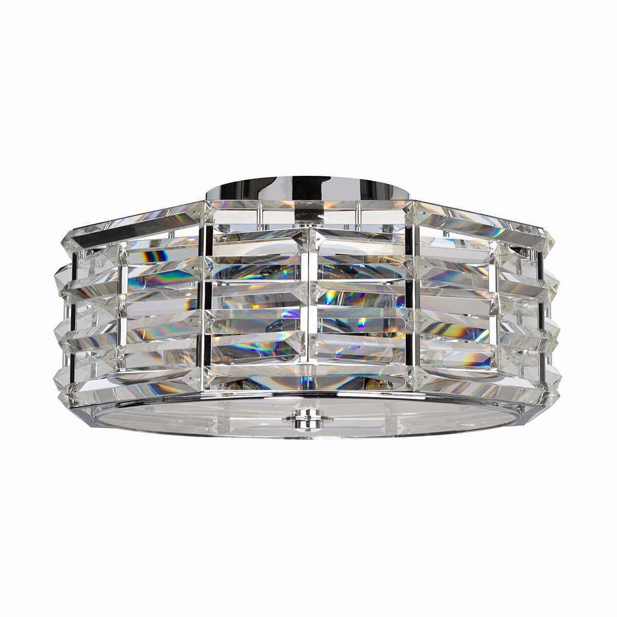 Elstead Shoal 4 Light Polished Nickel Flush Ceiling Light