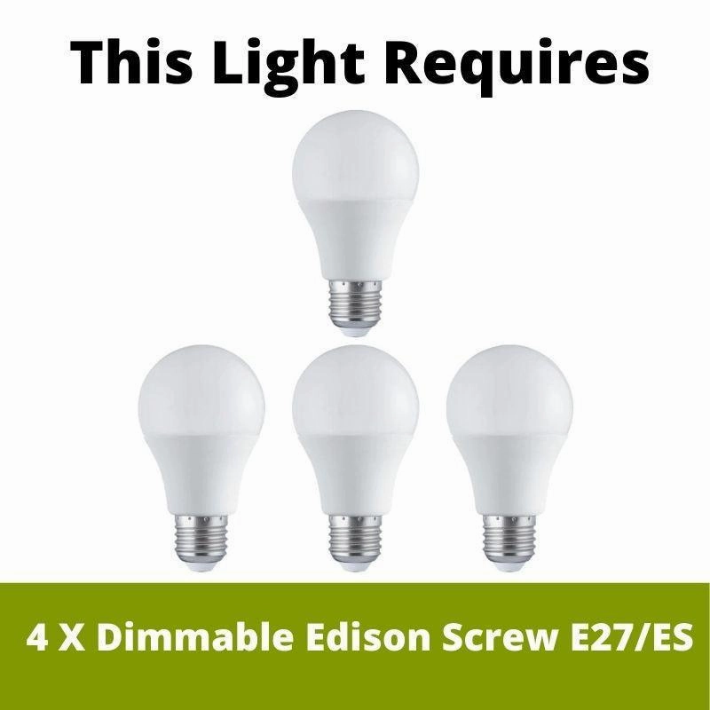 Elstead Shoal 4 Light Polished Nickel Flush Ceiling Light