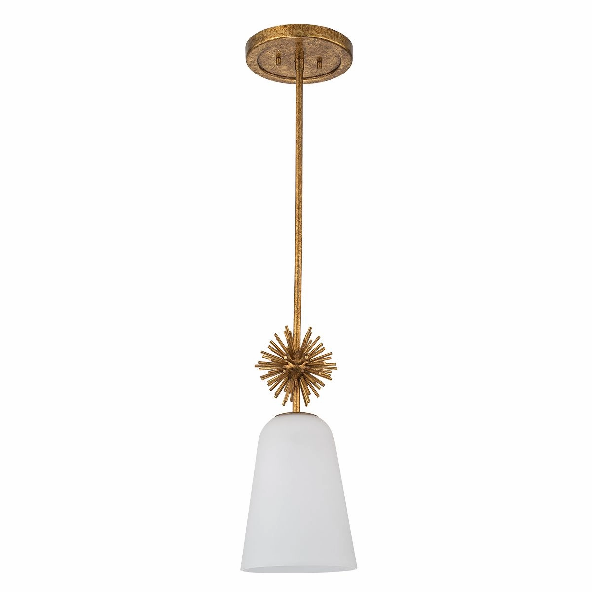 Elstead Staring Gold Pendant with Opal Glass
